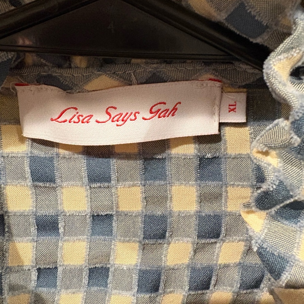 Blue And White Checkered Blouse - image 3